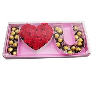 luxury i heart you shaped chocolate box wedding rose cardboard packaging gift box food grade 1