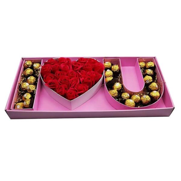 luxury i heart you shaped chocolate box wedding rose cardboard packaging gift box food grade 3