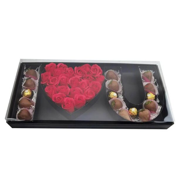 luxury i heart you shaped chocolate box wedding rose cardboard packaging gift box food grade 4