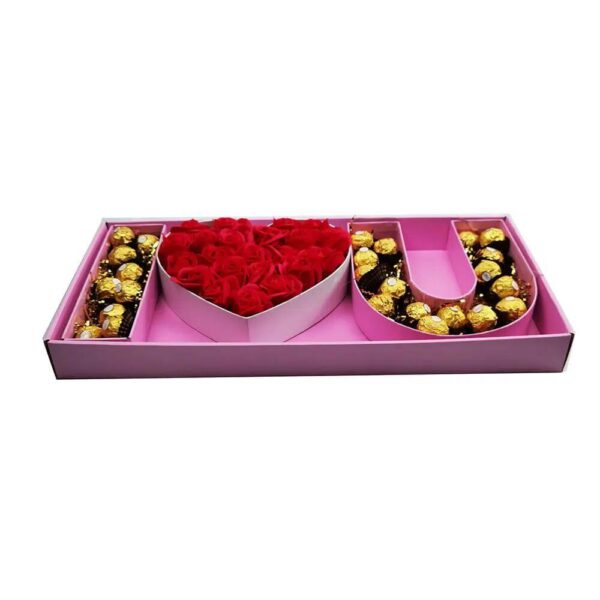 luxury i heart you shaped chocolate box wedding rose cardboard packaging gift box food grade 5