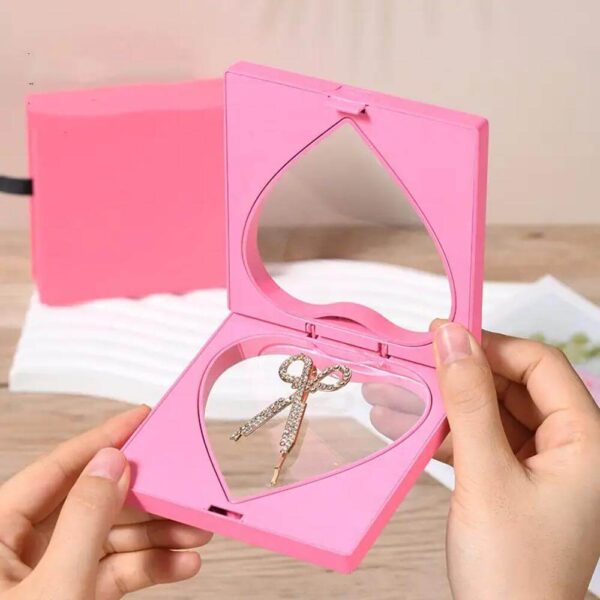 new design custom logo 3d floating heart shape recyclable pet film jewelry box plastic material gift box 1