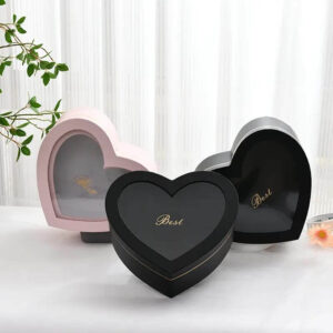 open window transparent heart shaped gift box flower packaging box valentine's day flower cosmetics gift box 1