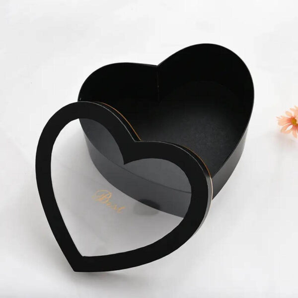 open window transparent heart shaped gift box flower packaging box valentine's day flower cosmetics gift box 4