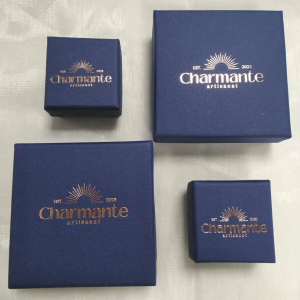 wholesale 9×9×3cm lid box paper cardboard jewelry box with foam inside necklace bracelet ring earring box with logo 2