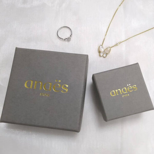 wholesale 9×9×3cm lid box paper cardboard jewelry box with foam inside necklace bracelet ring earring box with logo 6