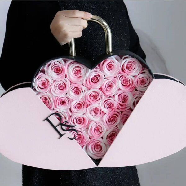 wholesale luxury heart shaped rose packaging valentines day gift flower gift box for valentines florist box 3