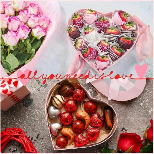 wholesale high quality cardboard packaging red heart shape flower boxes valentines day heart shaped gift box 5