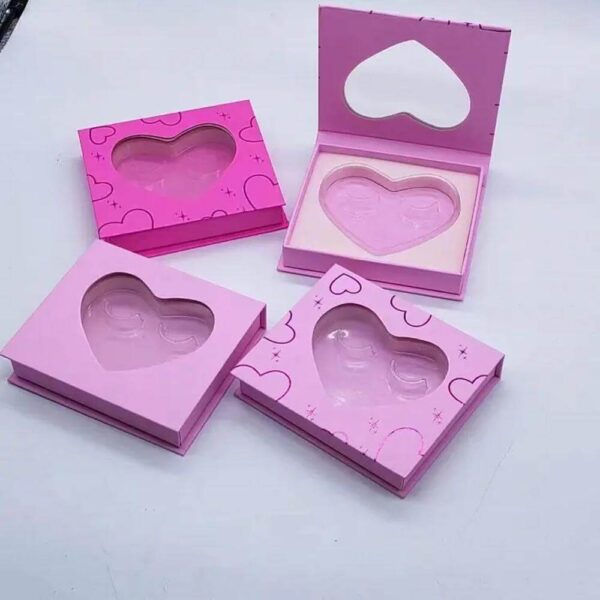 wholesale price new lash package box heart shape trays lash box custom lashbox packaging for 3d mink lahes wholesale 2