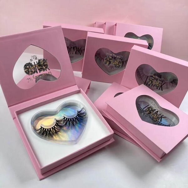 wholesale price new lash package box heart shape trays lash box custom lashbox packaging for 3d mink lahes wholesale 3