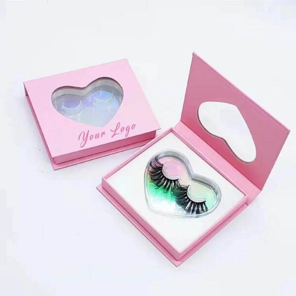 wholesale price new lash package box heart shape trays lash box custom lashbox packaging for 3d mink lahes wholesale 4