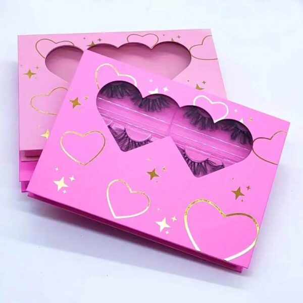 wholesale price new lash package box heart shape trays lash box custom lashbox packaging for 3d mink lahes wholesale 5