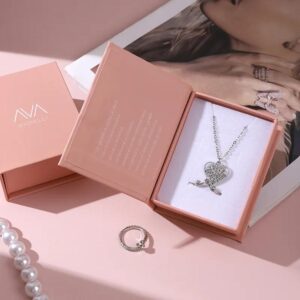 a1 hot selling new product pendant box book shaped paper jewelry box engagement proposal ring necklace jewelry boxes 1