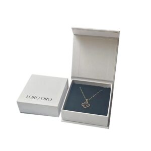 aangepaste logo kartonnen sieraden geschenkdoos met zwarte uv beschermd schuim insert deksel basis papier verpakking ketting horloge sieraden opslag 1