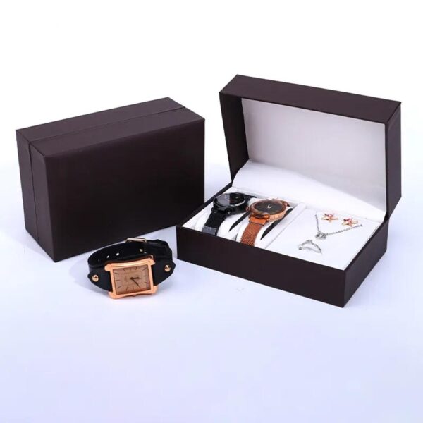 custom logo luxury pu leather watch and jewelry organizer box 4