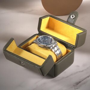 custom logo luxury travel watch case pouch single watch box with luxury features for traveling 1