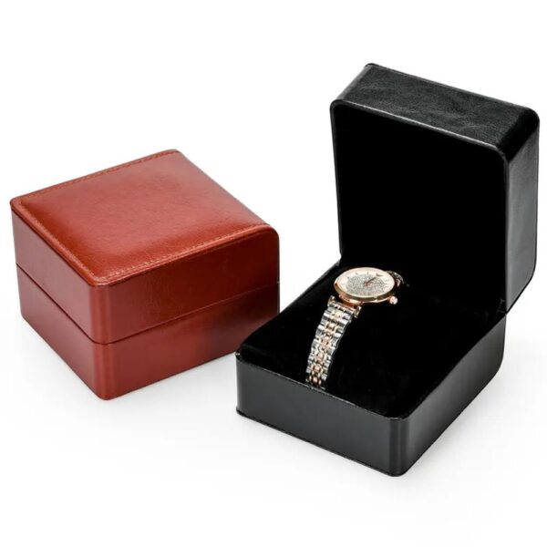 custom luxury leather pu watch box packaging case watch boxes factory wholesale gift box for watch with logo print 1