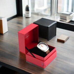 lade logo papier geschenk aangepaste horloge doos met helder venster horloge verpakking doos 1