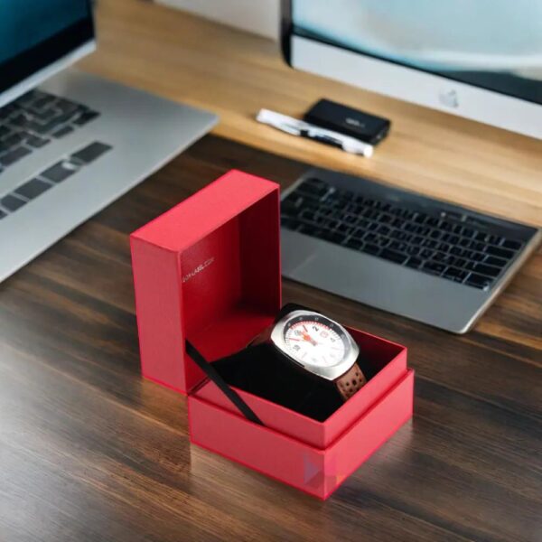 lade logo papier geschenk aangepaste horloge doos met helder venster horloge verpakking doos 2