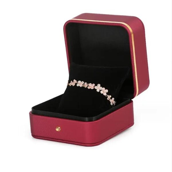 good quality jewelry gift box packing bracelet jewelry box costom logo jewelry storage box with gold buckle 2