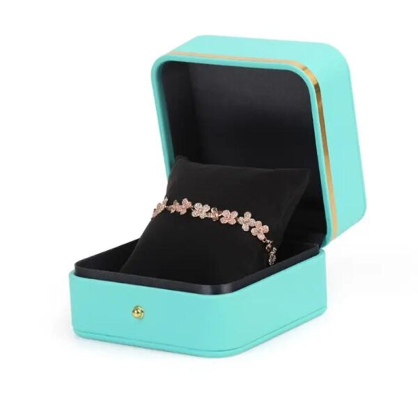 good quality jewelry gift box packing bracelet jewelry box costom logo jewelry storage box with gold buckle 4