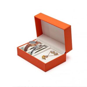 hot sale watch box necklace ring jewelry set flip pu leather watch gift box for gift packaging 1