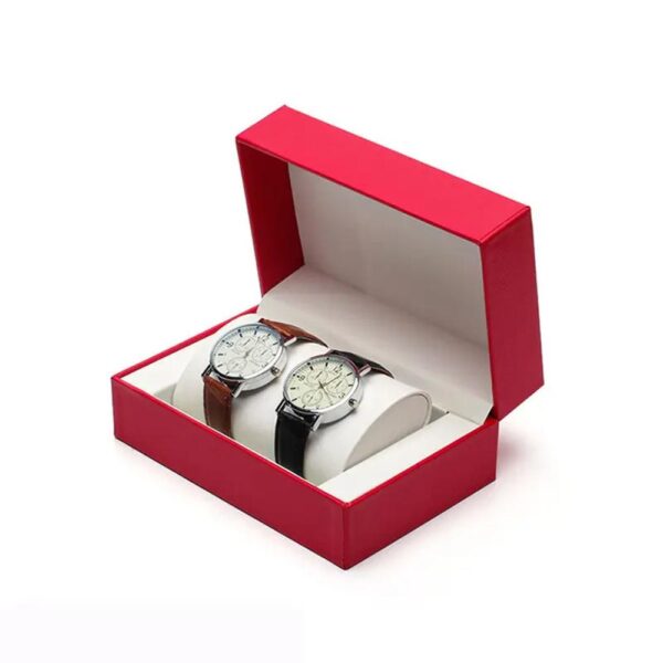 hot sale watch box necklace ring jewelry set flip pu leather watch gift box for gift packaging 3