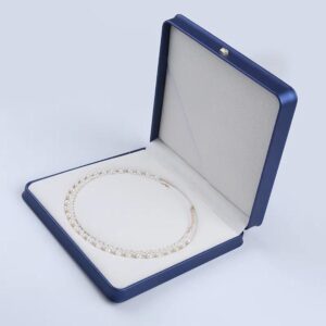 low key costly burnish leather sapphire blue pearl necklace gift box 1