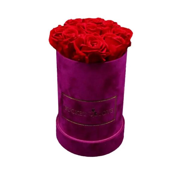 de lujo de terciopelo en forma redonda de regalo de flores de gamuza rosa caja de terciopelo cajas de embalaje de joyería 2