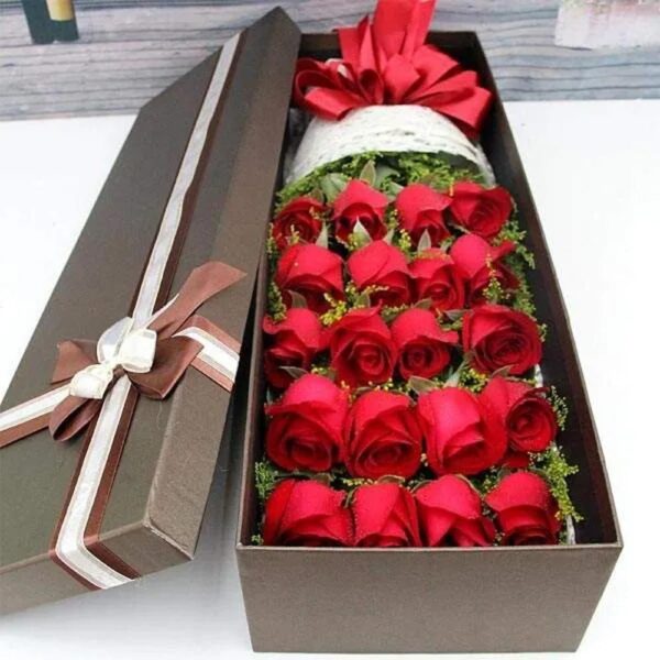 coperchio e base di lusso in cartone formato lungo caja para rosas confezione regalo scatola di fiori per mazzi di fiori festa della mamma san valentino 1