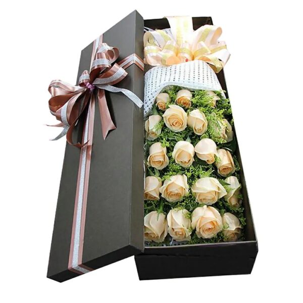 coperchio e base di lusso in cartone formato lungo caja para rosas confezione regalo scatola di fiori per mazzi di fiori festa della mamma san valentino 2