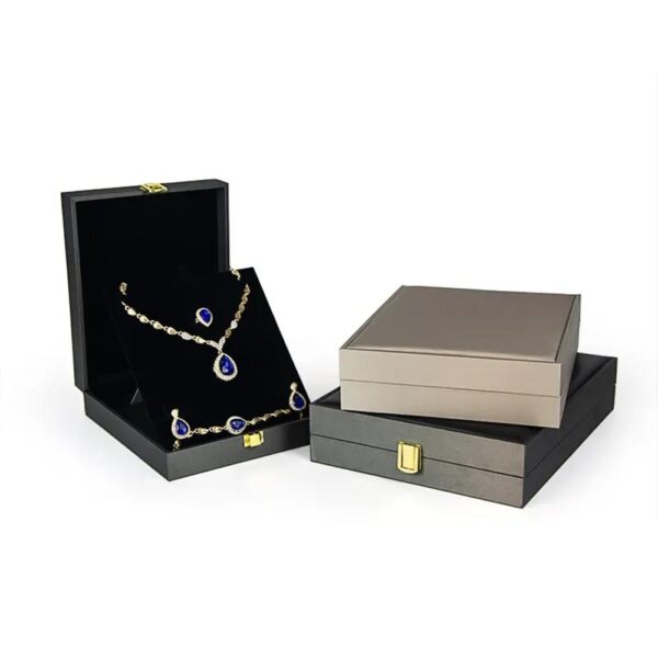 Hersteller benutzerdefinierte Luxus-Halskette Schmuck-Box mit Logo Schmuck Verpackung Box für Schmuck-Set 4