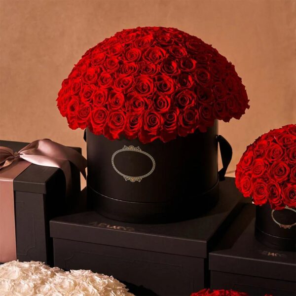 nouveau produit idées saint valentin cadeau 100 forever rose logo personnalisé venus fleur immortal flower eternal preserved rose box 2