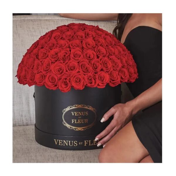 nouveau produit idées saint valentin cadeau 100 forever rose logo personnalisé venus fleur immortal flower eternal preserved rose box 3