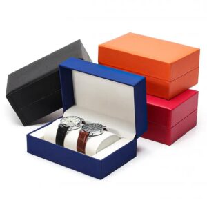 pu leather jewelry couple watch box case custom logo luxury watches set box 1