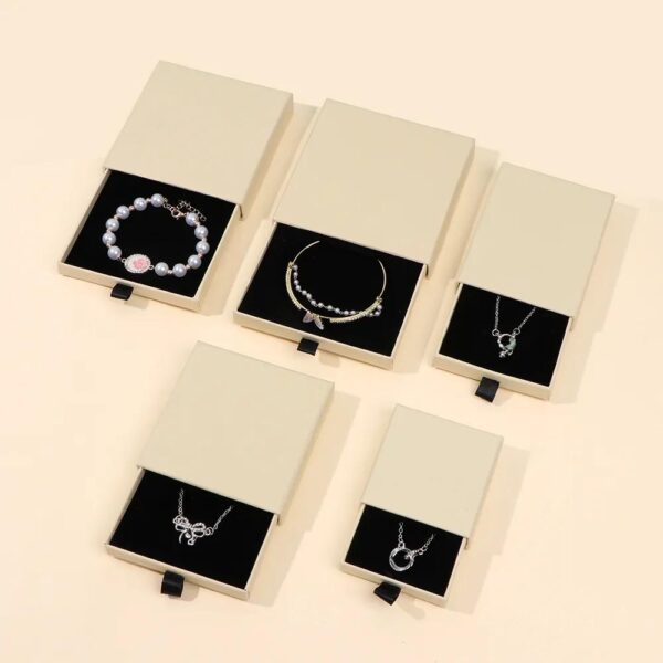 personalized custom jewelry accessories paper drawer box bracelet necklace earring gift jewelry box 2