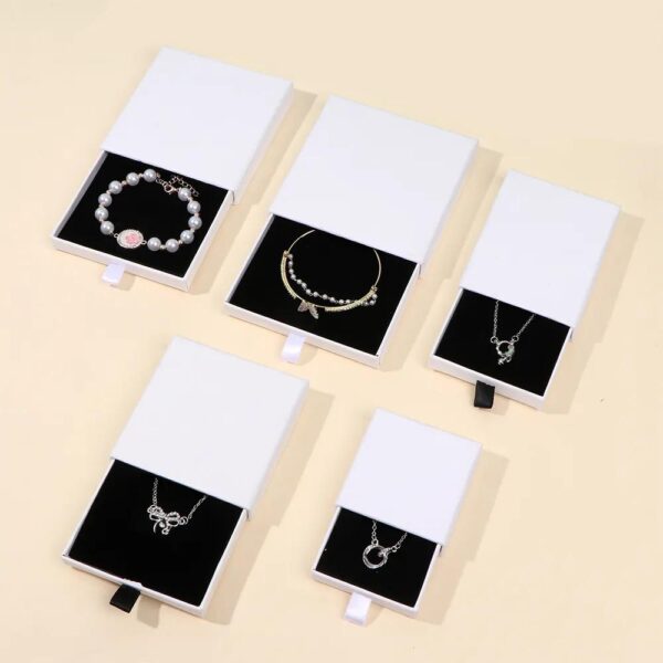 gepersonaliseerde aangepaste sieraden accessoires papier lade box armband ketting oorbel geschenk sieraden doos 3