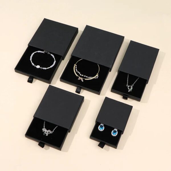 personalized custom jewelry accessories paper drawer box bracelet necklace earring gift jewelry box 4