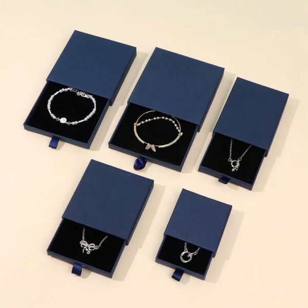 personalized custom jewelry accessories paper drawer box bracelet necklace earring gift jewelry box 5