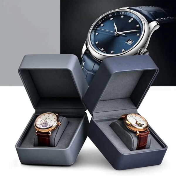 premium luxury leather men watch packaging box custom watch packaging box leather case watch storage display customized color 1