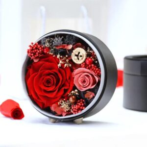 valentine's day gift eternal flower rose gift box holiday companion gift business round rivet leather box 1