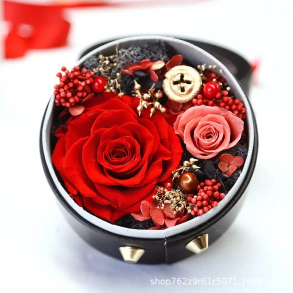 valentine's day gift eternal flower rose gift box holiday companion gift business round rivet leather box 2