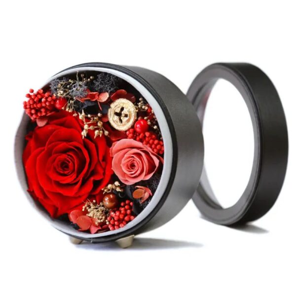 valentine's day gift eternal flower rose gift box holiday companion gift business round rivet leather box 5