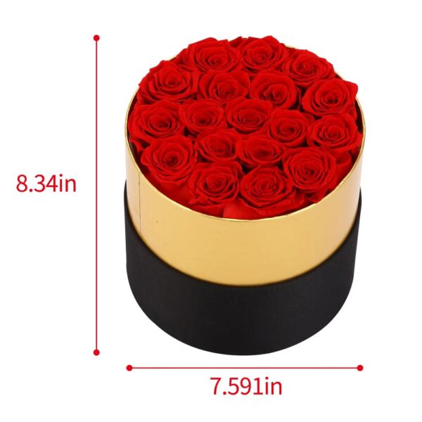 valentine's day gifts idea luxury round preserved real red rose flower box eternal forever rose in box gifts for women girl 2