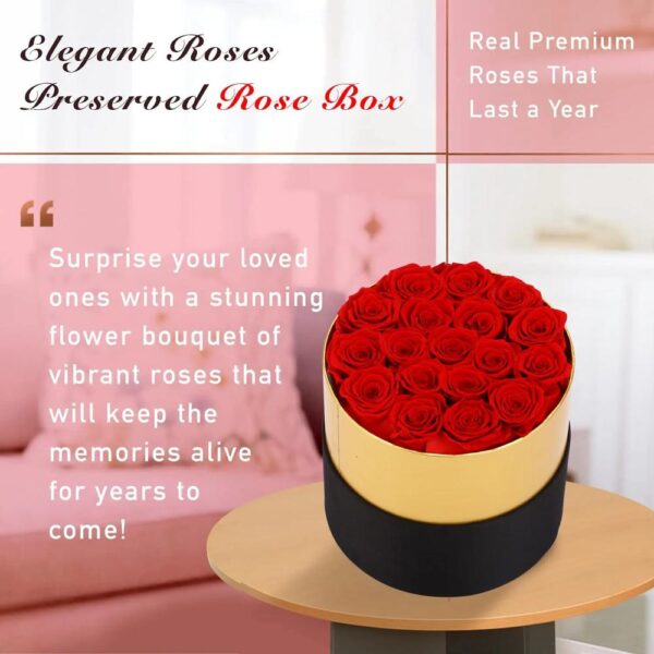 valentine's day gifts idea luxury round preserved real red rose flower box eternal forever rose in box gifts for women girl 3