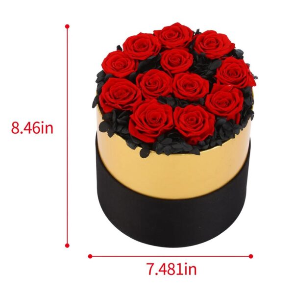 valentine's day gifts idea luxury round preserved real red rose flower box eternal forever rose in box gifts for women girl 5