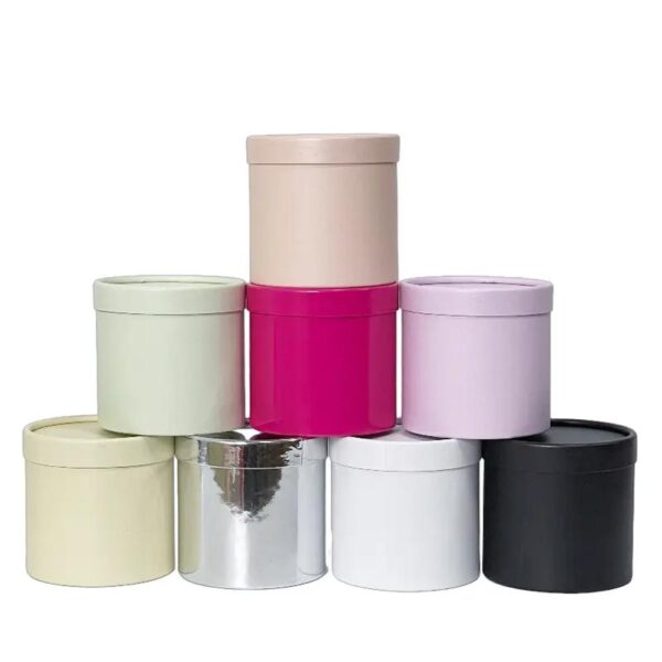 very popular hug bucket small pure white pink cardboard round cylinder flower box for bouquet packaging 3