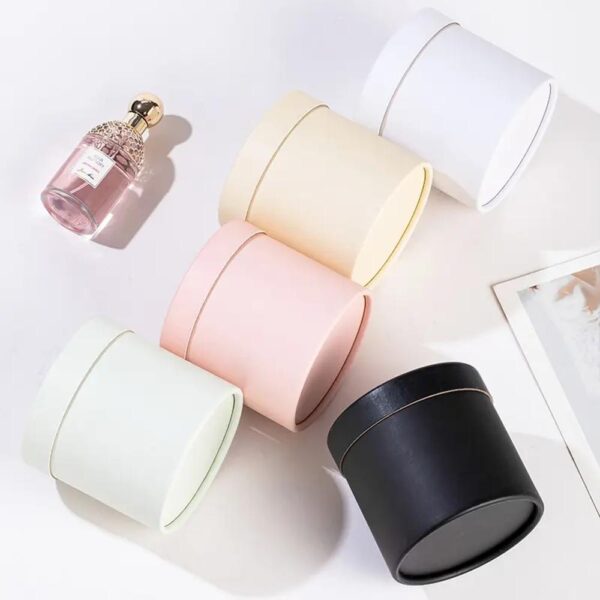 very popular hug bucket small pure white pink cardboard round cylinder flower box for bouquet packaging 5