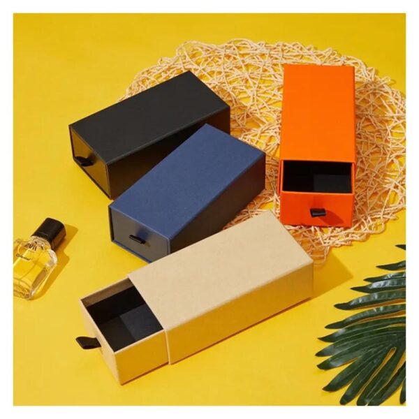 wholesale customized kraft paper drawer boxes for jewelry rings necklace packaging 3