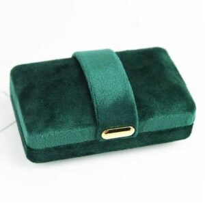 wholesale green velvet packaging gift storage ring box display single ring double ring small jewelry box 1