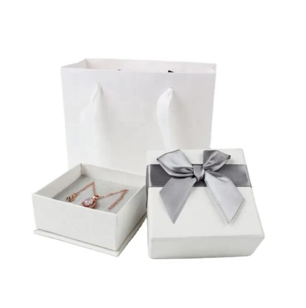 wholesale paperboard ring box paper engagement wedding small gift box luxury jewelry packaging for necklaces 1